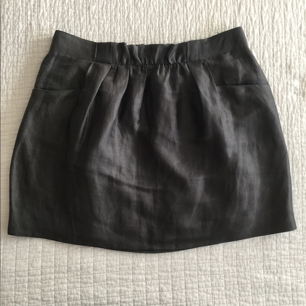 JCrew grey linen/silk blend mini skirt